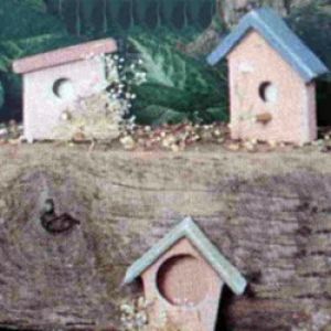 Flat Mini Birdhouses (set of 3)