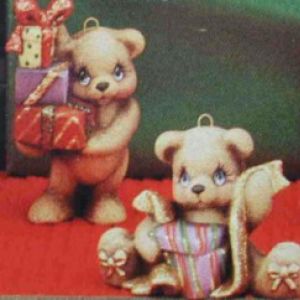 Gift Bear Ornament (set of 2)