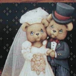 Bear Bride & Groom Cake Top