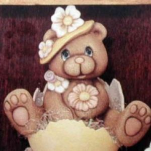 Cracked egg with flower base and Bear with flowers set