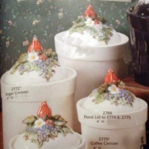 Canister with Floral lid - Medium