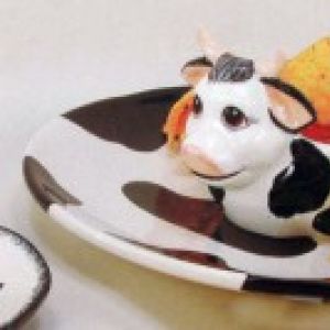 Cow Plate For Chip & Dip (excludes cow bowl)