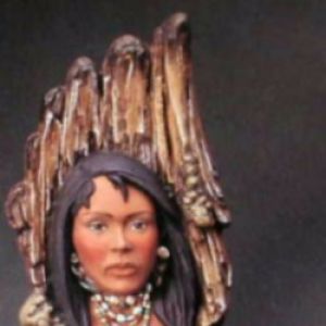 Wood Carved Indian Maid