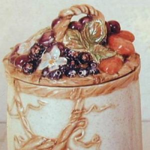 Tall Vine Canister with Fruit lid