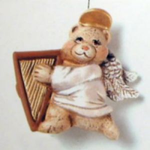 Cupid Bear with Harp Ornament