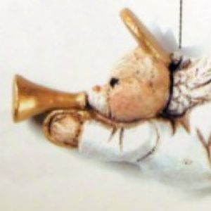 Cupid Bear With Horn Ornament