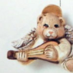 Cupid Bear With Mandolin Ornament