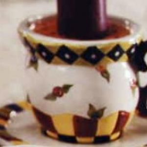 Tapered Coffee Mug/Stripe and Saucer