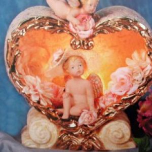Scroll Heart Shadow Box (cherub and accessories not included)